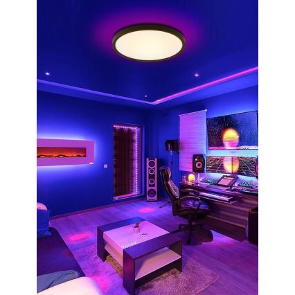 Immax NEO 07166-B40 - LED RGB+CCT Zatemnitvena stropna svetilka NEO LITE TUDO LED/50W/230V Wi-Fi Tuya črna + Daljinski upravljalnik