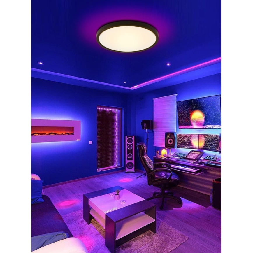 Immax NEO 07166-B40 - LED RGB+CCT Zatemnitvena stropna svetilka NEO LITE TUDO LED/50W/230V Wi-Fi Tuya črna + Daljinski upravljalnik