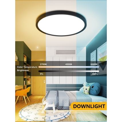 Immax NEO 07166-B40 - LED RGB+CCT Zatemnitvena stropna svetilka NEO LITE TUDO LED/50W/230V Wi-Fi Tuya črna + Daljinski upravljalnik