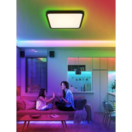 Immax NEO 07167-B40 - LED RGB+CCT Zatemnitvena stropna svetilka NEO LITE TUDO LED/50W/230V Wi-Fi Tuya črna + Daljinski upravljalnik