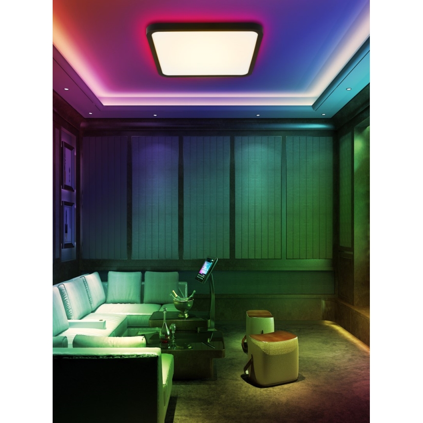 Immax NEO 07167-B40 - LED RGB+CCT Zatemnitvena stropna svetilka NEO LITE TUDO LED/50W/230V Wi-Fi Tuya črna + Daljinski upravljalnik