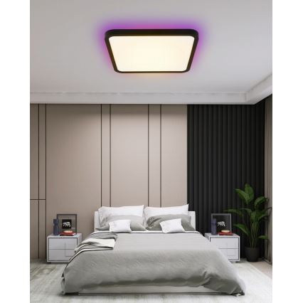 Immax NEO 07167-B40 - LED RGB+CCT Zatemnitvena stropna svetilka NEO LITE TUDO LED/50W/230V Wi-Fi Tuya črna + Daljinski upravljalnik