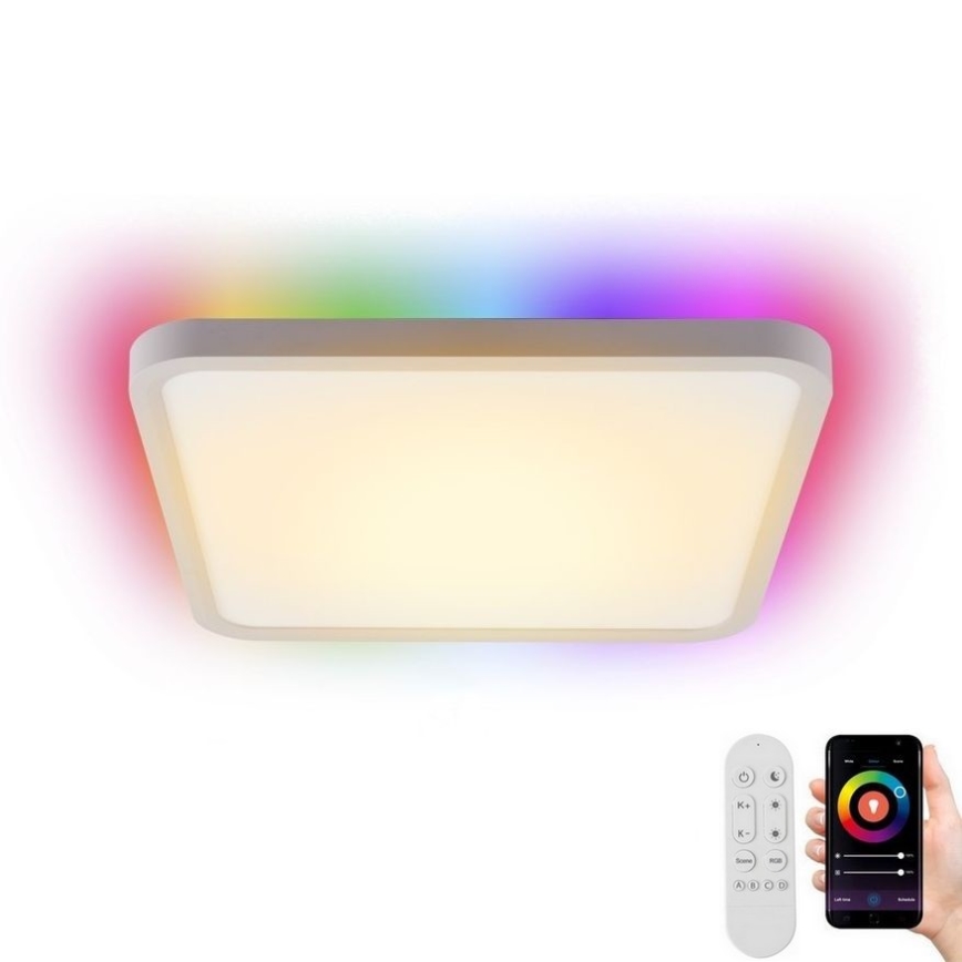 Immax NEO 07168-W40 - LED RGB+CCT Zatemnitvena stropna svetilka NEO LITE TUDO LED/50W/230V Wi-Fi Tuya bela + Daljinski upravljalnik