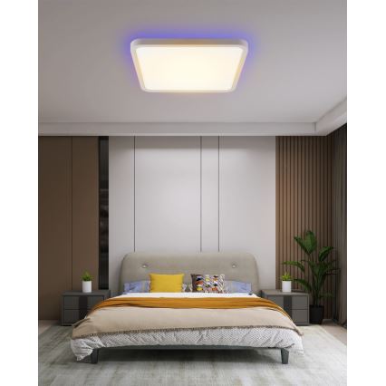 Immax NEO 07168-W40 - LED RGB+CCT Zatemnitvena stropna svetilka NEO LITE TUDO LED/50W/230V Wi-Fi Tuya bela + Daljinski upravljalnik