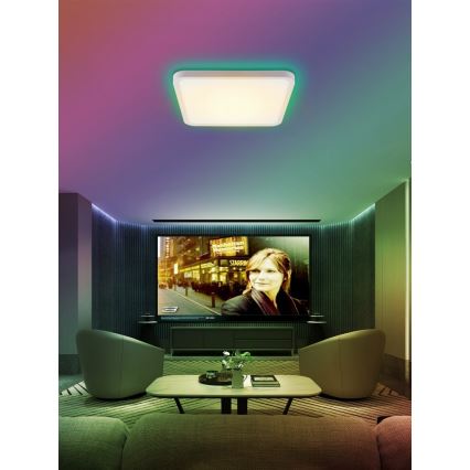 Immax NEO 07168-W40 - LED RGB+CCT Zatemnitvena stropna svetilka NEO LITE TUDO LED/50W/230V Wi-Fi Tuya bela + Daljinski upravljalnik