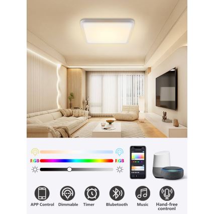 Immax NEO 07168-W40 - LED RGB+CCT Zatemnitvena stropna svetilka NEO LITE TUDO LED/50W/230V Wi-Fi Tuya bela + Daljinski upravljalnik