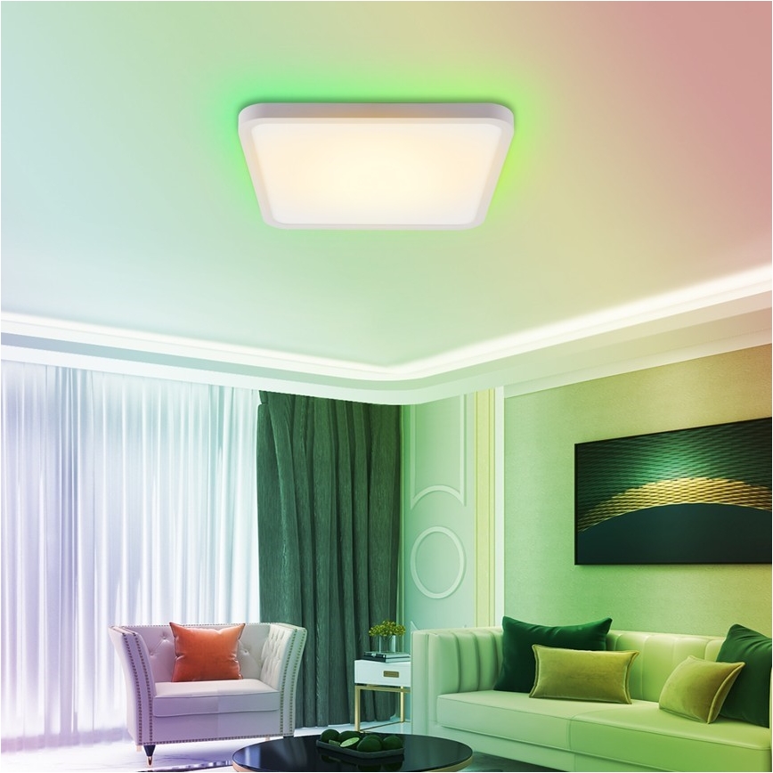 Immax NEO 07168-W40 - LED RGB+CCT Zatemnitvena stropna svetilka NEO LITE TUDO LED/50W/230V Wi-Fi Tuya bela + Daljinski upravljalnik