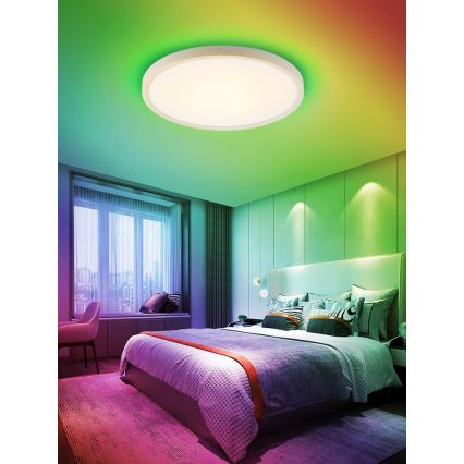 Immax NEO 07169-W60 - LED RGB+CCT Zatemnitvena stropna svetilka NEO LITE TUDO 65W/230V 2700-6500K Wi-Fi Tuya + Daljinski upravljalnik bela