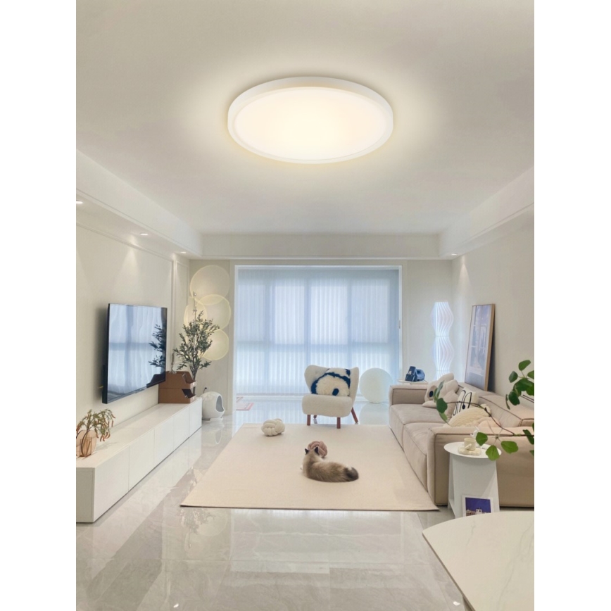 Immax NEO 07169-W60 - LED RGB+CCT Zatemnitvena stropna svetilka NEO LITE TUDO 65W/230V 2700-6500K Wi-Fi Tuya + Daljinski upravljalnik bela