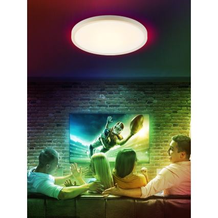 Immax NEO 07169-W60 - LED RGB+CCT Zatemnitvena stropna svetilka NEO LITE TUDO 65W/230V 2700-6500K Wi-Fi Tuya + Daljinski upravljalnik bela