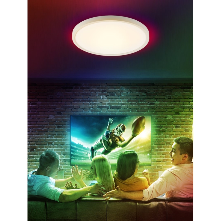 Immax NEO 07169-W60 - LED RGB+CCT Zatemnitvena stropna svetilka NEO LITE TUDO 65W/230V 2700-6500K Wi-Fi Tuya + Daljinski upravljalnik bela