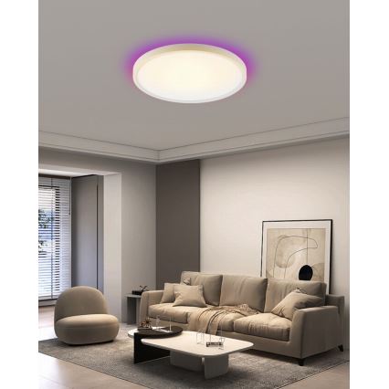 Immax NEO 07169-W60 - LED RGB+CCT Zatemnitvena stropna svetilka NEO LITE TUDO 65W/230V 2700-6500K Wi-Fi Tuya + Daljinski upravljalnik bela