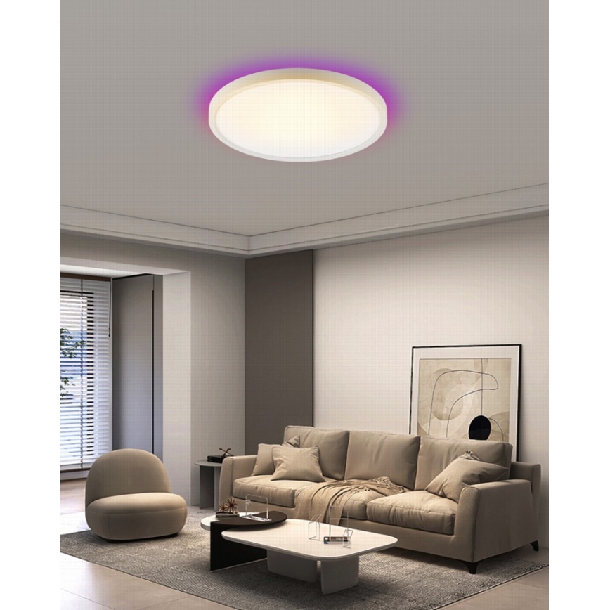 Immax NEO 07169-W60 - LED RGB+CCT Zatemnitvena stropna svetilka NEO LITE TUDO 65W/230V 2700-6500K Wi-Fi Tuya + Daljinski upravljalnik bela