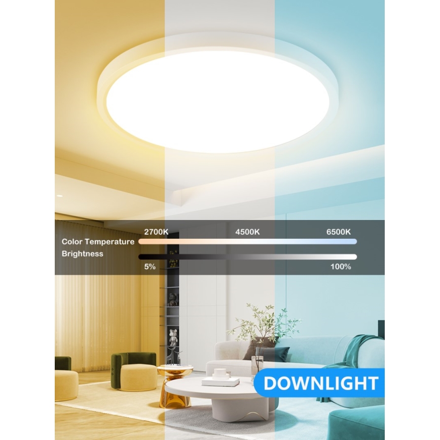 Immax NEO 07169-W60 - LED RGB+CCT Zatemnitvena stropna svetilka NEO LITE TUDO 65W/230V 2700-6500K Wi-Fi Tuya + Daljinski upravljalnik bela