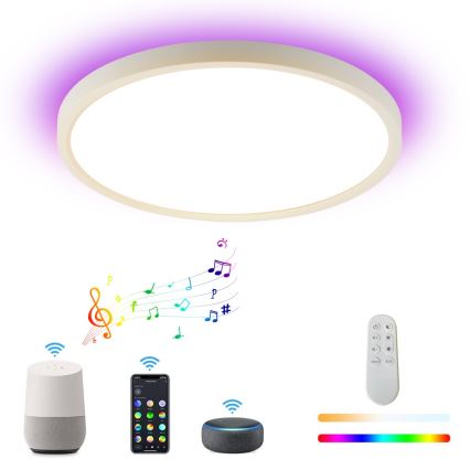 Immax NEO 07169-W60 - LED RGB+CCT Zatemnitvena stropna svetilka NEO LITE TUDO 65W/230V 2700-6500K Wi-Fi Tuya + Daljinski upravljalnik bela