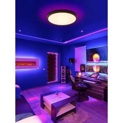 Immax NEO 07170-B60 - LED RGB+CCT Zatemnitvena stropna svetilka NEO LITE TUDO LED/65W/230V 2700-6500K Wi-Fi Tuya črna + Daljinski upravljalnik