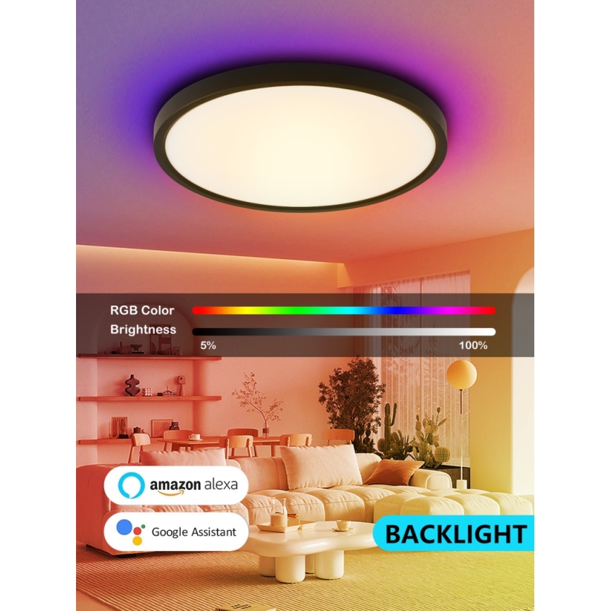 Immax NEO 07170-B60 - LED RGB+CCT Zatemnitvena stropna svetilka NEO LITE TUDO LED/65W/230V 2700-6500K Wi-Fi Tuya črna + Daljinski upravljalnik