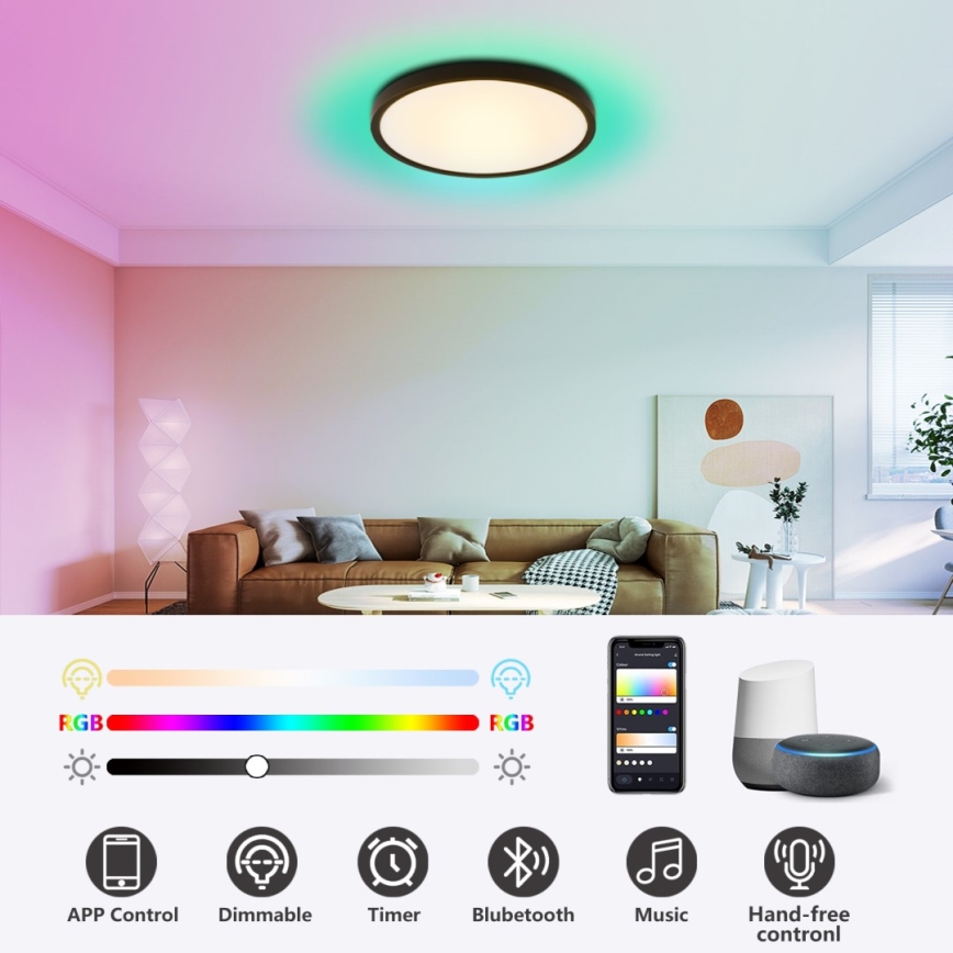 Immax NEO 07170-B60 - LED RGB+CCT Zatemnitvena stropna svetilka NEO LITE TUDO LED/65W/230V 2700-6500K Wi-Fi Tuya črna + Daljinski upravljalnik