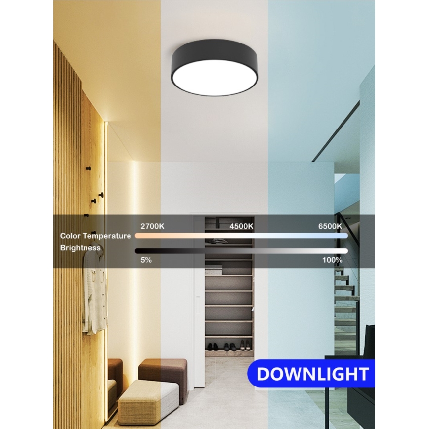 Immax NEO 07200L - LED Zatemnitvena stropna svetilka RONDATE LED/18W/230V 3000-6000K pr. 25 cm črna Tuya + Daljinski upravljalnik