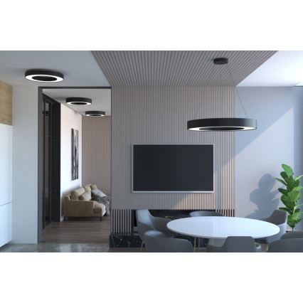 Immax NEO 07209L - LED Zatemnitvena stropna svetilka PASTEL LED/53W/230V 60 cm črna Tuya + Daljinski upravljalnik