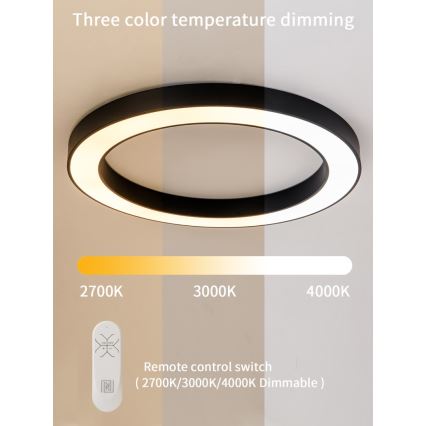 Immax NEO 07210L - LED Zatemnitvena stropna svetilka PASTEL LED/68W/230V 95 cm črna Tuya + Daljinski upravljalnik