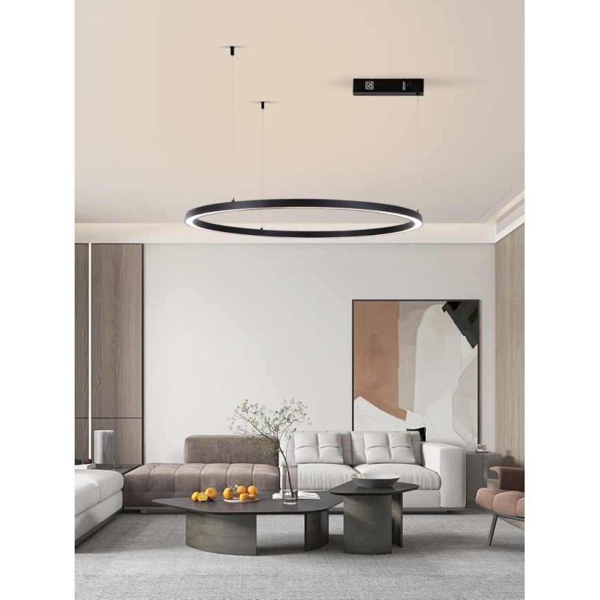 Immax NEO 07215L - LED Zatemnitveni lestenec na vrvici FINO LED/60W/230V 80 cm črna Tuya + Daljinski upravljalnik