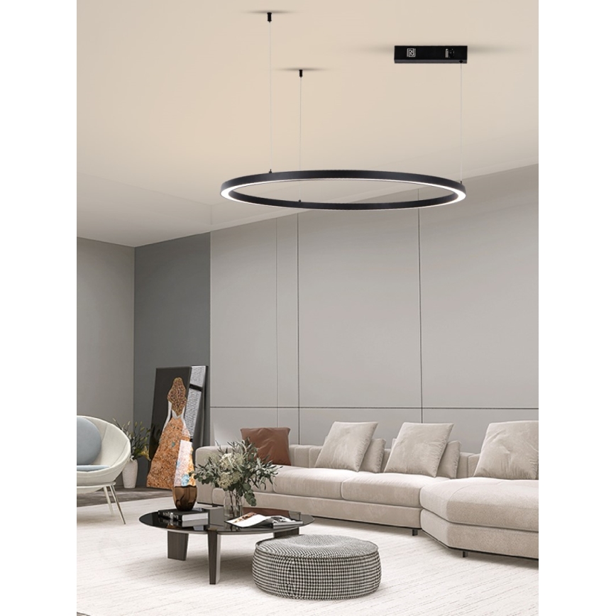 Immax NEO 07215L - LED Zatemnitveni lestenec na vrvici FINO LED/60W/230V 80 cm črna Tuya + Daljinski upravljalnik
