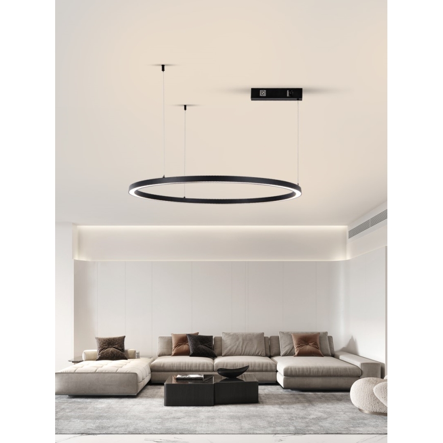 Immax NEO 07215L - LED Zatemnitveni lestenec na vrvici FINO LED/60W/230V 80 cm črna Tuya + Daljinski upravljalnik
