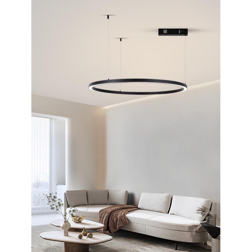 Immax NEO 07215L - LED Zatemnitveni lestenec na vrvici FINO LED/60W/230V 80 cm črna Tuya + Daljinski upravljalnik