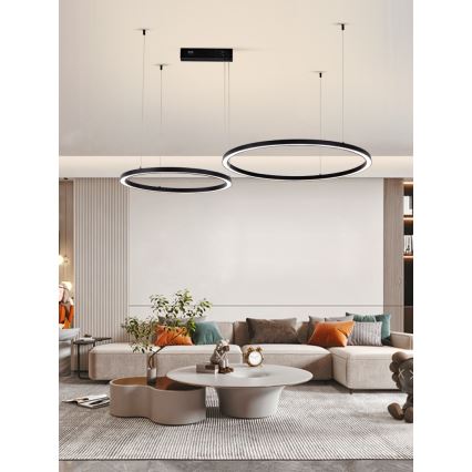 Immax NEO 07216L - LED Zatemnitveni lestenec na vrvici FINO LED/93W/230V 60/80cm črna Tuya + Daljinski upravljalnik