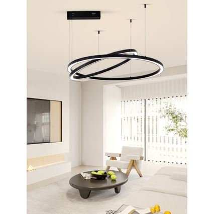 Immax NEO 07216L - LED Zatemnitveni lestenec na vrvici FINO LED/93W/230V 60/80cm črna Tuya + Daljinski upravljalnik