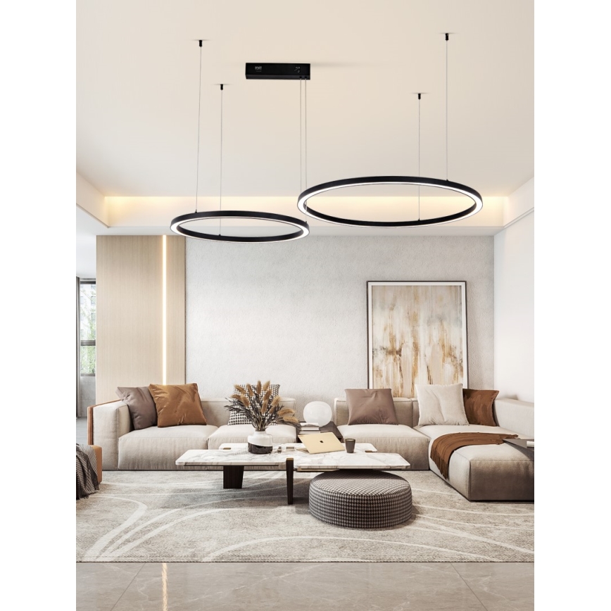 Immax NEO 07216L - LED Zatemnitveni lestenec na vrvici FINO LED/93W/230V 60/80cm črna Tuya + Daljinski upravljalnik