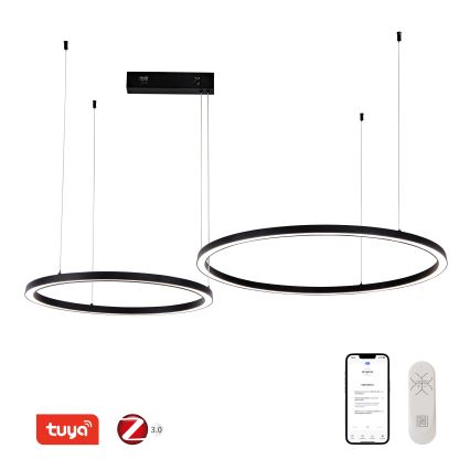 Immax NEO 07216L - LED Zatemnitveni lestenec na vrvici FINO LED/93W/230V 60/80cm črna Tuya + Daljinski upravljalnik