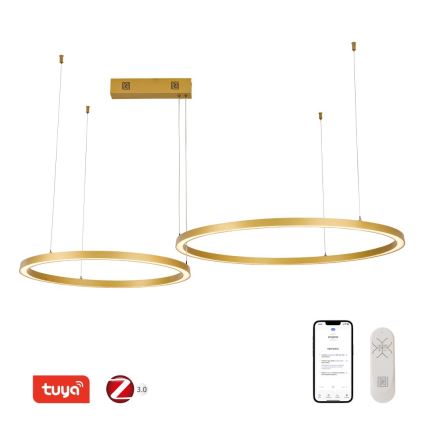 Immax NEO 07218L - LED Zatemnitveni lestenec na vrvici FINO LED/93W/230V 60/80cm zlata Tuya + Daljinski upravljalnik