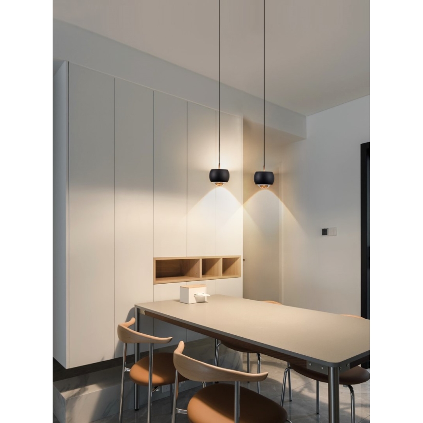 Immax NEO 07219L - LED Zatemnitveni lestenec na vrvici DORMINE LED/6W/230V mat črna Tuya + Daljinski upravljalnik