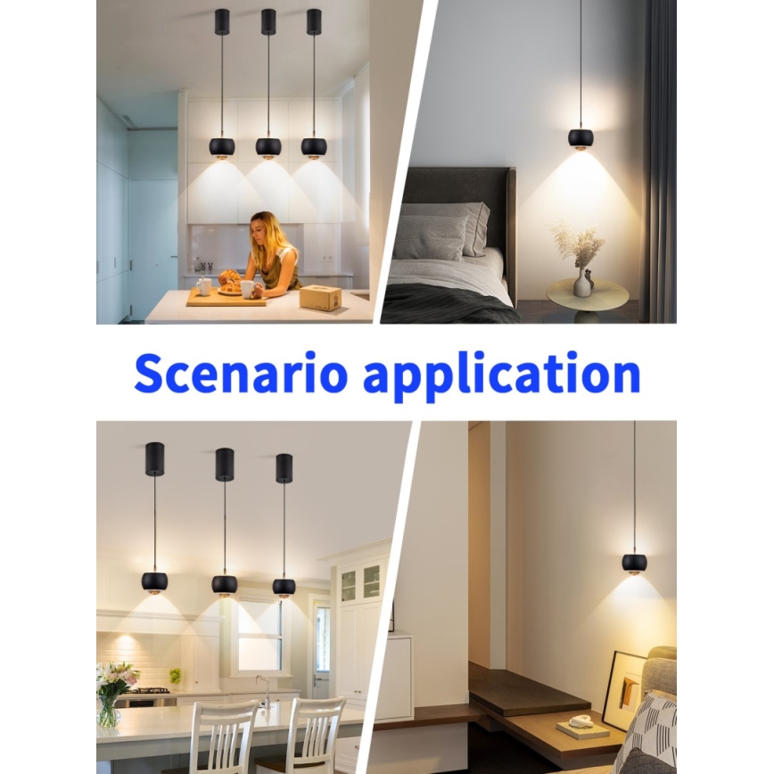 Immax NEO 07219L - LED Zatemnitveni lestenec na vrvici DORMINE LED/6W/230V mat črna Tuya + Daljinski upravljalnik