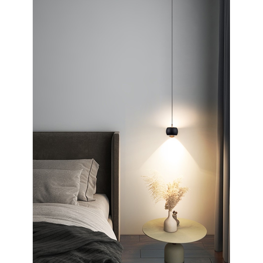 Immax NEO 07219L - LED Zatemnitveni lestenec na vrvici DORMINE LED/6W/230V mat črna Tuya + Daljinski upravljalnik