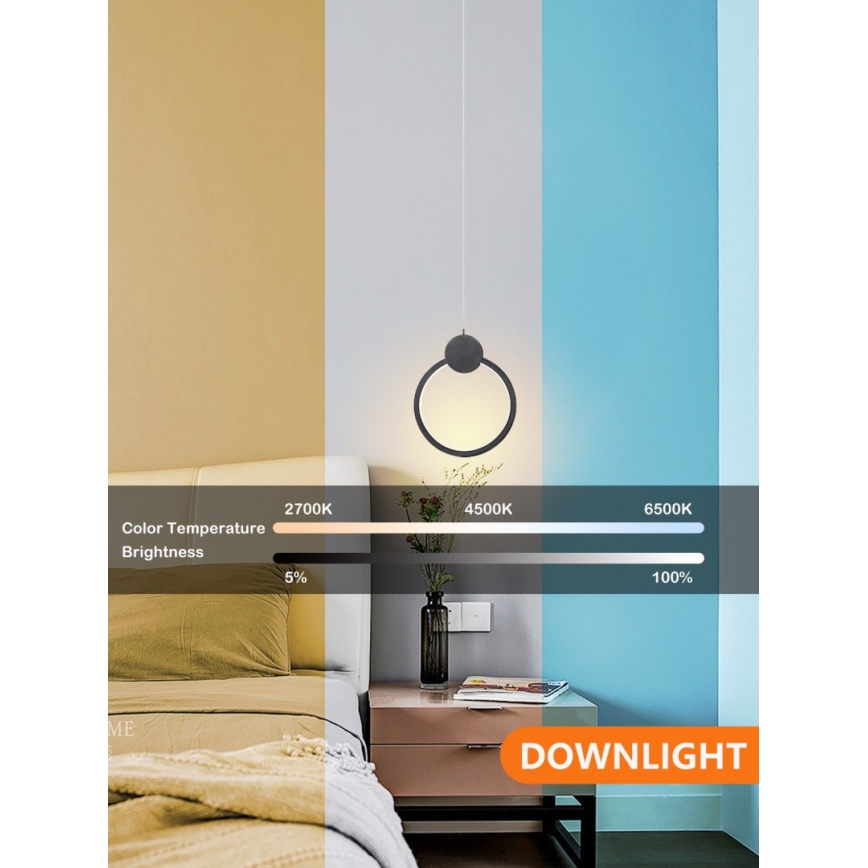 Immax NEO 07233L - LED Zatemnitveni lestenec na vrvici NEO LITE OVALE LED/18W/230V Wi-Fi Tuya 2700-6500K + Daljinski upravljalnik