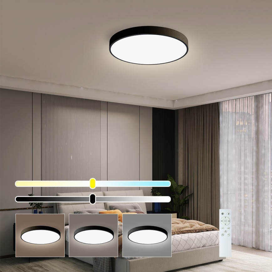 Immax NEO 07248L - LED Zatemnitvena stropna svetilka NEO LITE SEMPLICI LED/36W/230V 3000-6000K Wi-Fi Tuya črna + Daljinski upravljalnik