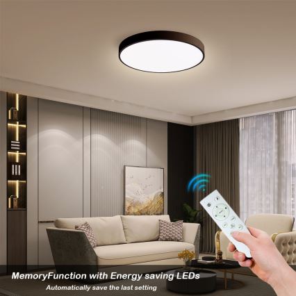 Immax NEO 07248L - LED Zatemnitvena stropna svetilka NEO LITE SEMPLICI LED/36W/230V 3000-6000K Wi-Fi Tuya črna + Daljinski upravljalnik