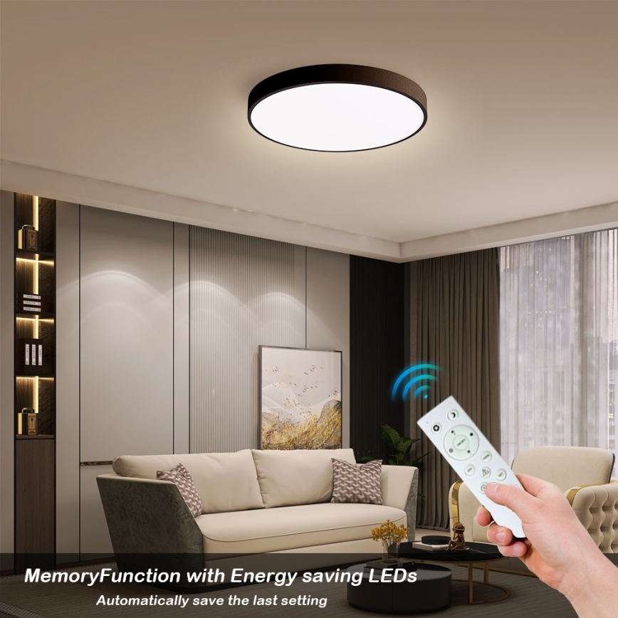 Immax NEO 07248L - LED Zatemnitvena stropna svetilka NEO LITE SEMPLICI LED/36W/230V 3000-6000K Wi-Fi Tuya črna + Daljinski upravljalnik