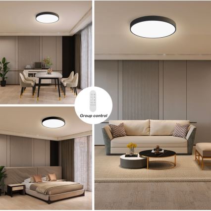 Immax NEO 07248L - LED Zatemnitvena stropna svetilka NEO LITE SEMPLICI LED/36W/230V 3000-6000K Wi-Fi Tuya črna + Daljinski upravljalnik