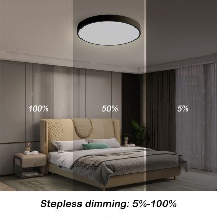 Immax NEO 07248L - LED Zatemnitvena stropna svetilka NEO LITE SEMPLICI LED/36W/230V 3000-6000K Wi-Fi Tuya črna + Daljinski upravljalnik