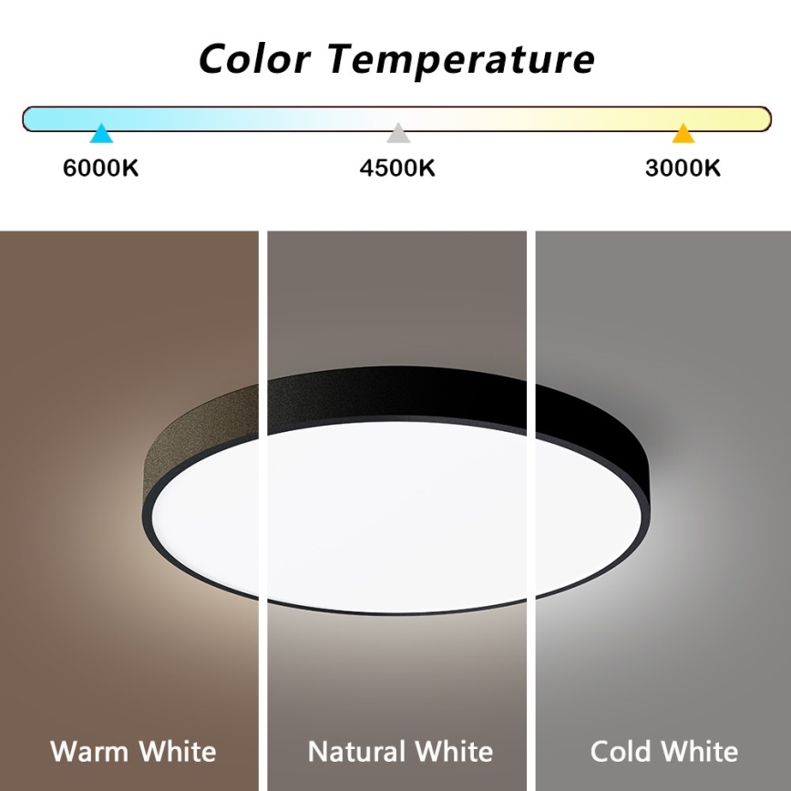 Immax NEO 07248L - LED Zatemnitvena stropna svetilka NEO LITE SEMPLICI LED/36W/230V 3000-6000K Wi-Fi Tuya črna + Daljinski upravljalnik