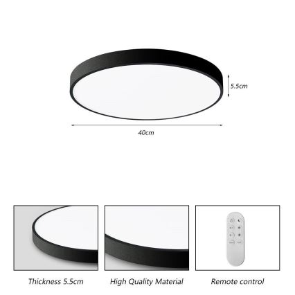 Immax NEO 07248L - LED Zatemnitvena stropna svetilka NEO LITE SEMPLICI LED/36W/230V 3000-6000K Wi-Fi Tuya črna + Daljinski upravljalnik