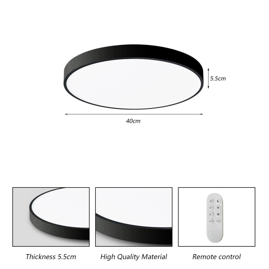 Immax NEO 07248L - LED Zatemnitvena stropna svetilka NEO LITE SEMPLICI LED/36W/230V 3000-6000K Wi-Fi Tuya črna + Daljinski upravljalnik