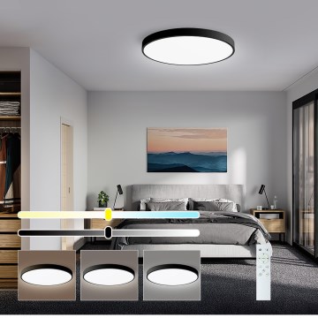 Immax NEO 07249L - LED Zatemnitvena stropna svetilka NEO LITE SEMPLICI LED/48W/230V 3000-6000K Wi-Fi Tuya črna + Daljinski upravljalnik
