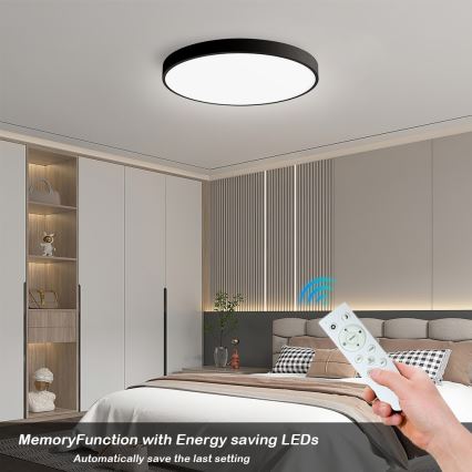 Immax NEO 07249L - LED Zatemnitvena stropna svetilka NEO LITE SEMPLICI LED/48W/230V 3000-6000K Wi-Fi Tuya črna + Daljinski upravljalnik