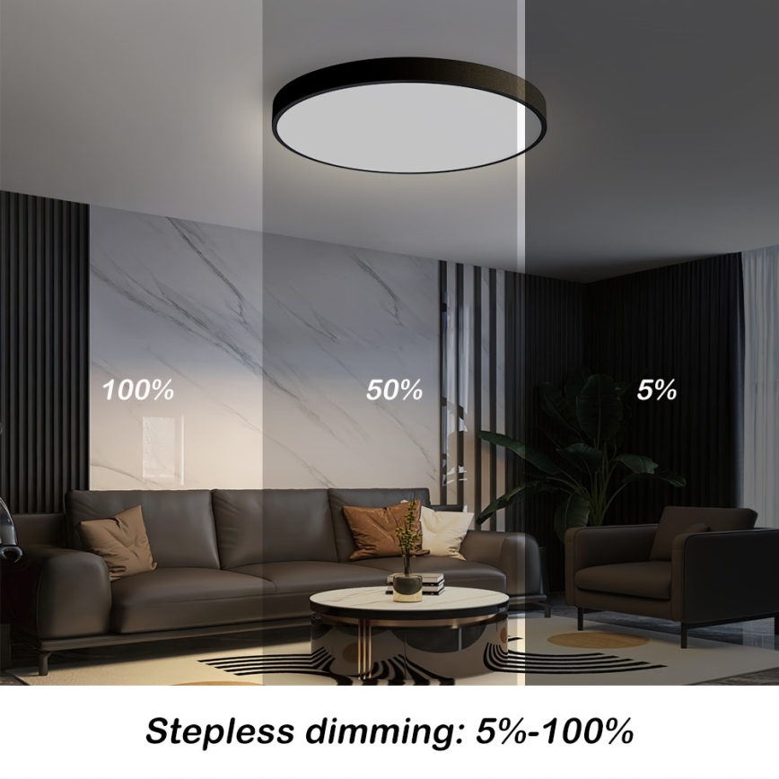 Immax NEO 07249L - LED Zatemnitvena stropna svetilka NEO LITE SEMPLICI LED/48W/230V 3000-6000K Wi-Fi Tuya črna + Daljinski upravljalnik