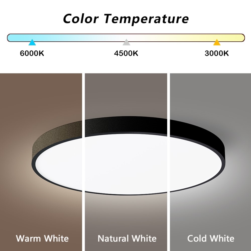 Immax NEO 07249L - LED Zatemnitvena stropna svetilka NEO LITE SEMPLICI LED/48W/230V 3000-6000K Wi-Fi Tuya črna + Daljinski upravljalnik